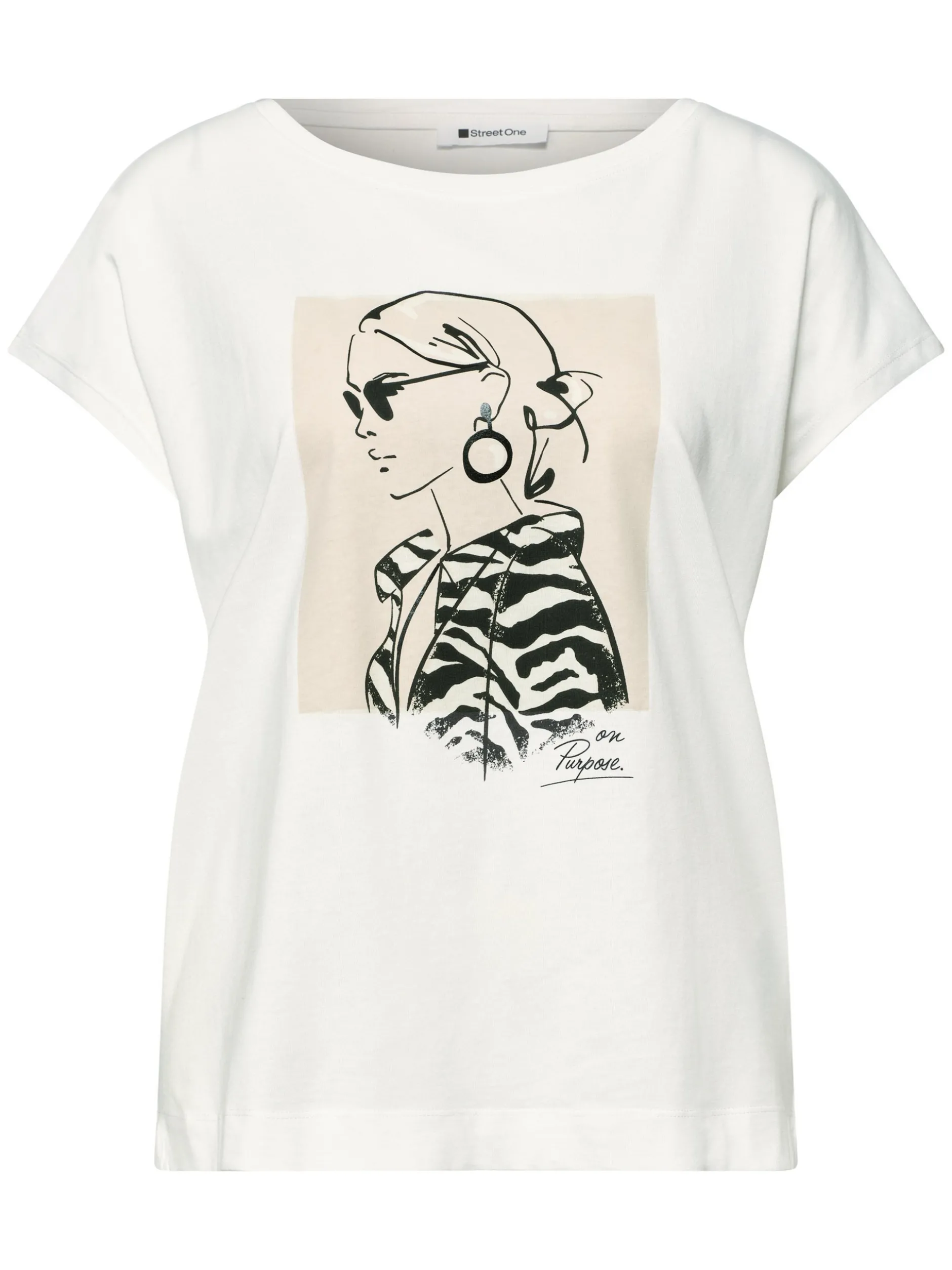 Street One Damen T-Shirt in weiß - Ausschnitt: Rundhals