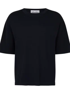 Studio Seidensticker Herren Strick T-Shirt - Regular Fit in schwarz