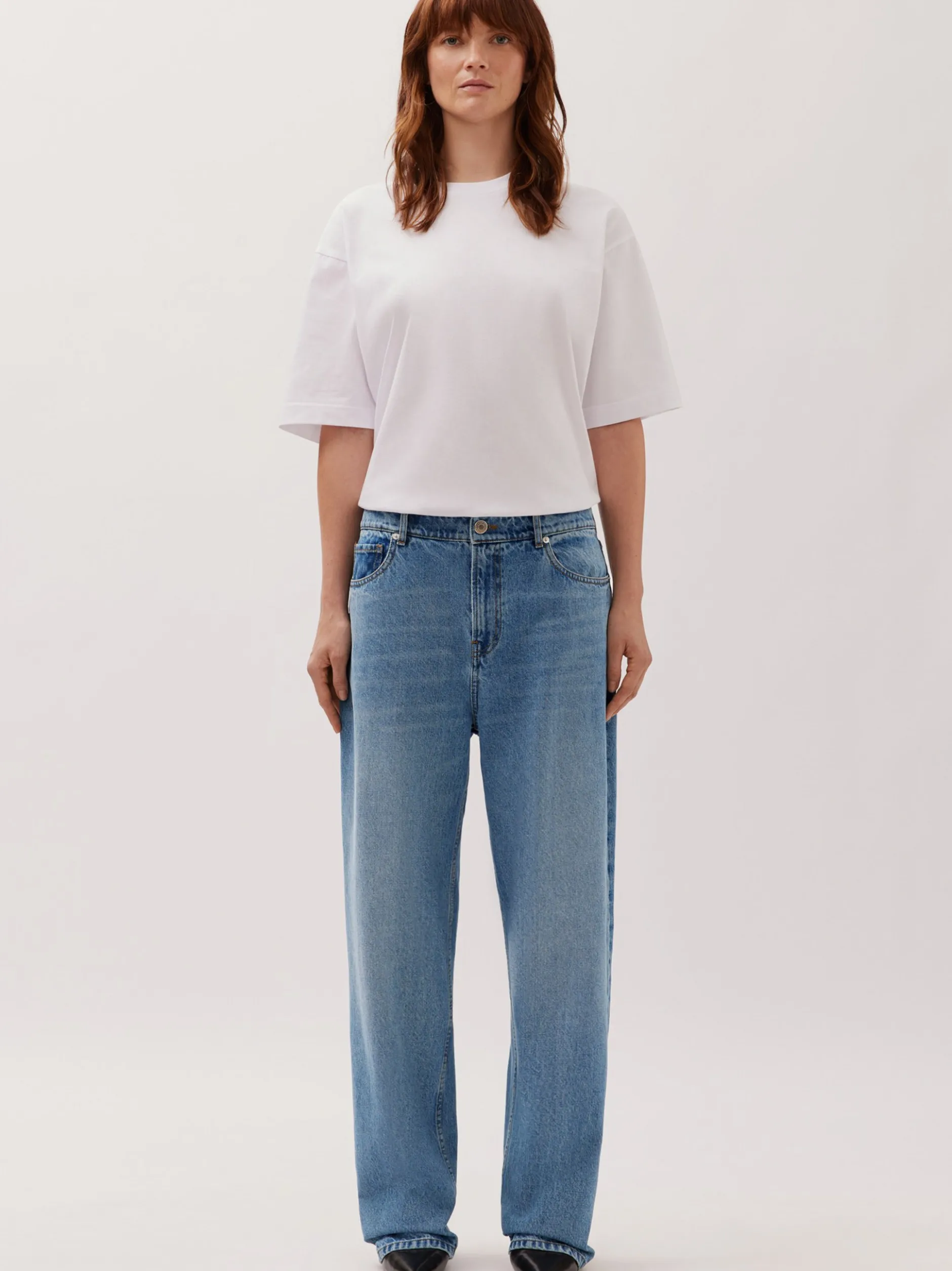 Studio Seidensticker Unisex Baggy Jeans in medium stone denim
