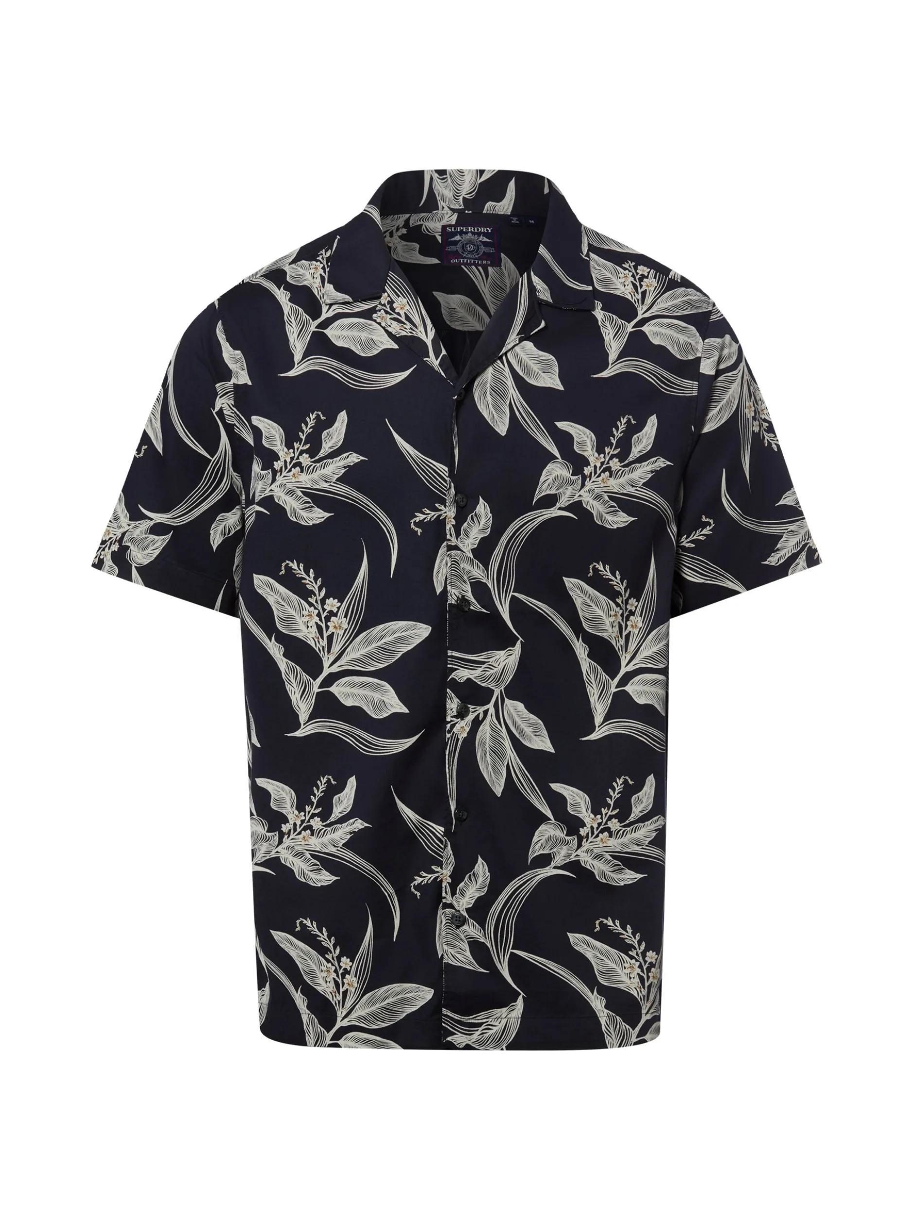 Superdry Herren Kurzarmhemd in marine ecru