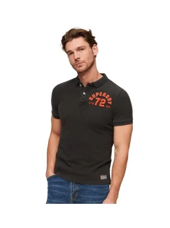 Superdry Herren Poloshirt in schwarz - Ärmel: kurzarm