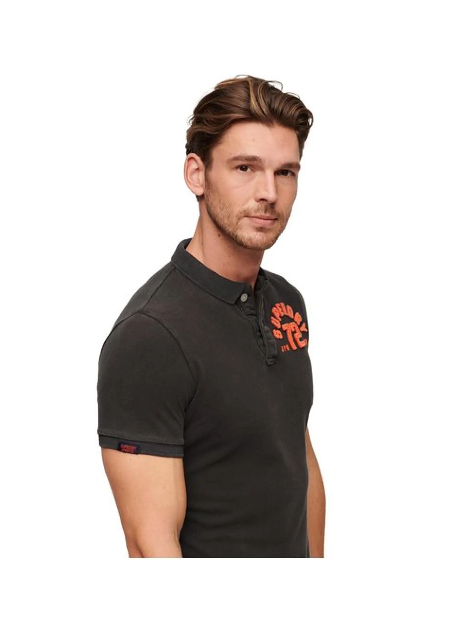Superdry Herren Poloshirt in schwarz - Ärmel: kurzarm