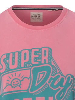Superdry Herren T-Shirt in koralle - Ärmel: kurzarm