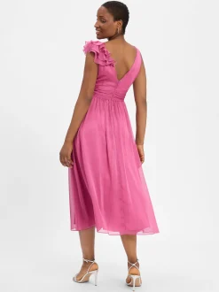 Swing Damen Abendkleid in himbeer - Ärmel: ohne Arm