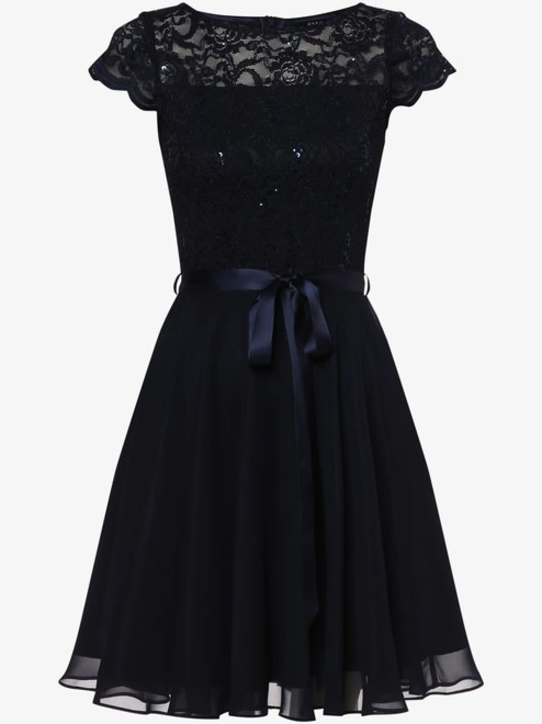 Swing Damen Abendkleid in marine - Ausschnitt: Rundhals
