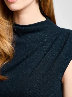 Swing Damen Top in marine silber - Ärmel: ohne Arm