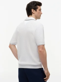 Tommy Hilfiger Tailored Herren Strickpoloshirt in weiß