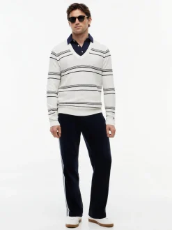 Tommy Hilfiger Tailored Herren Strickpullover in ecru schwarz