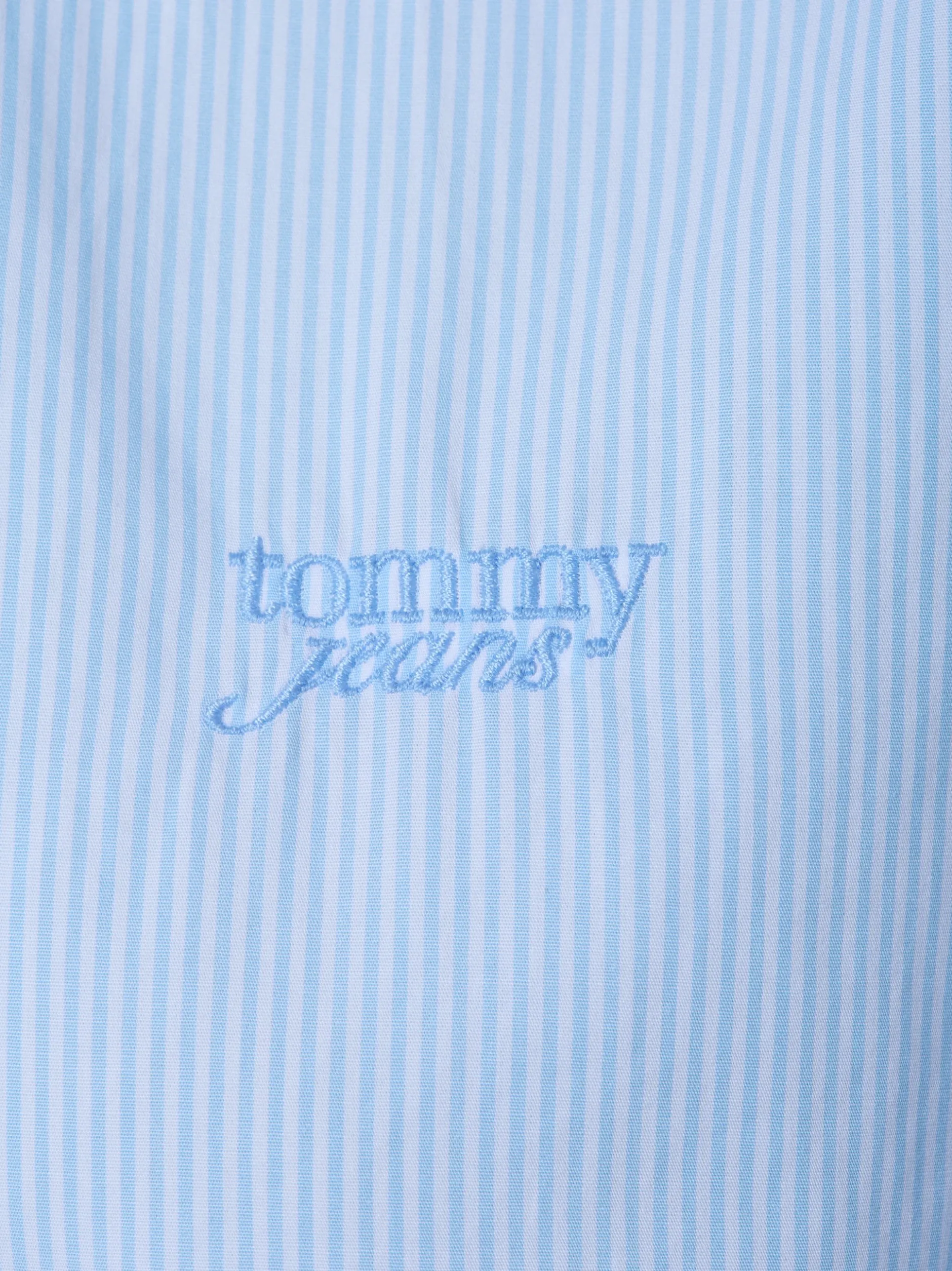 Tommy Jeans Damen Hemdbluse in hellblau weiß