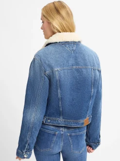 Tommy Jeans Damen 3-in-1 Jeansjacke in medium stone