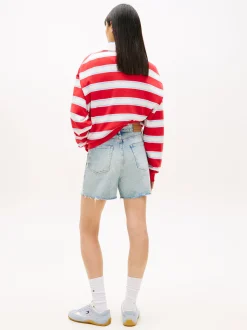 Tommy Jeans Damen Jeansshorts in bleached - Länge: kurz
