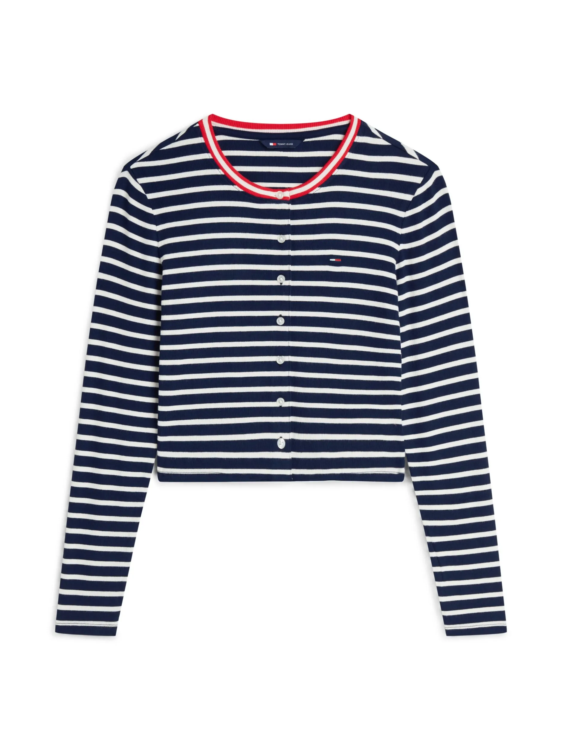 Tommy Jeans Damen Langarmshirt in marine weiß