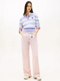 Tommy Jeans Damen Pullover mit Alpaka- und Wollanteil in flieder rosa
