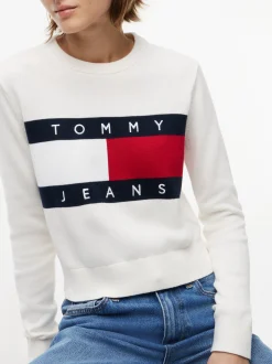 Tommy Jeans Damen Strickpullover in ecru