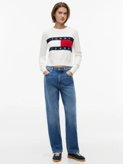 Tommy Jeans Damen Strickpullover in ecru
