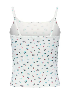 Tommy Jeans Damen Top in ecru blau - Ärmel: ohne Arm