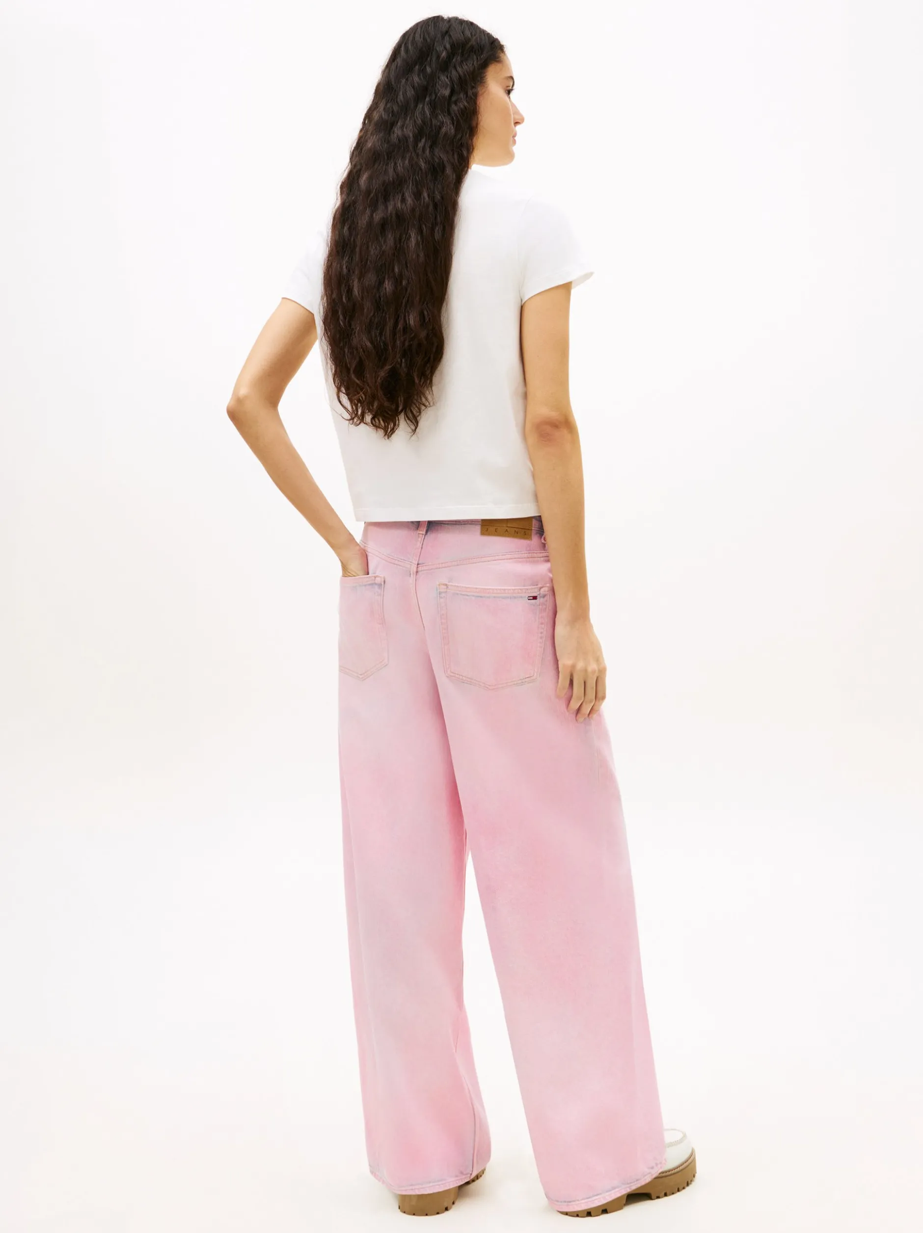 Tommy Jeans Damen T-Shirt in ecru - Ausschnitt: Rundhals