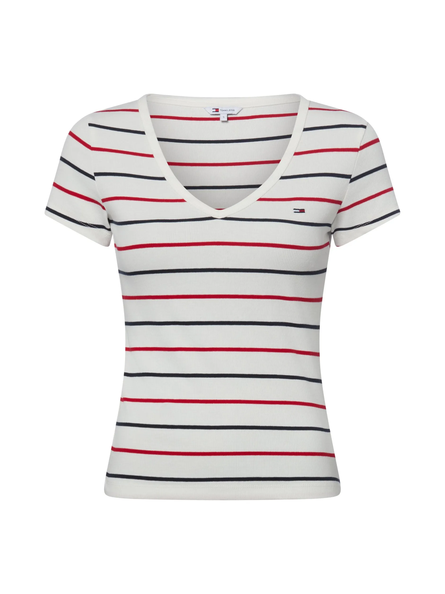 Tommy Jeans Damen T-Shirt in ecru mehrfarbig