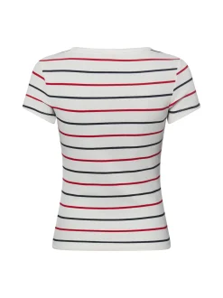Tommy Jeans Damen T-Shirt in ecru mehrfarbig
