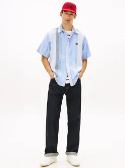 Tommy Jeans Herren Baumwollhemd in hellblau blau