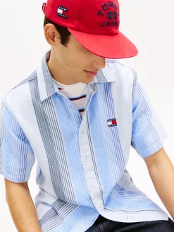 Tommy Jeans Herren Baumwollhemd in hellblau blau