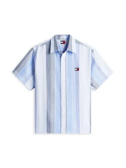 Tommy Jeans Herren Baumwollhemd in hellblau blau