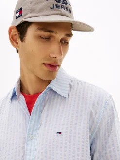 Tommy Jeans Herren Freizeithemd in hellblau weiß
