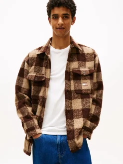 Tommy Jeans Herren Overshirt in schoko braun
