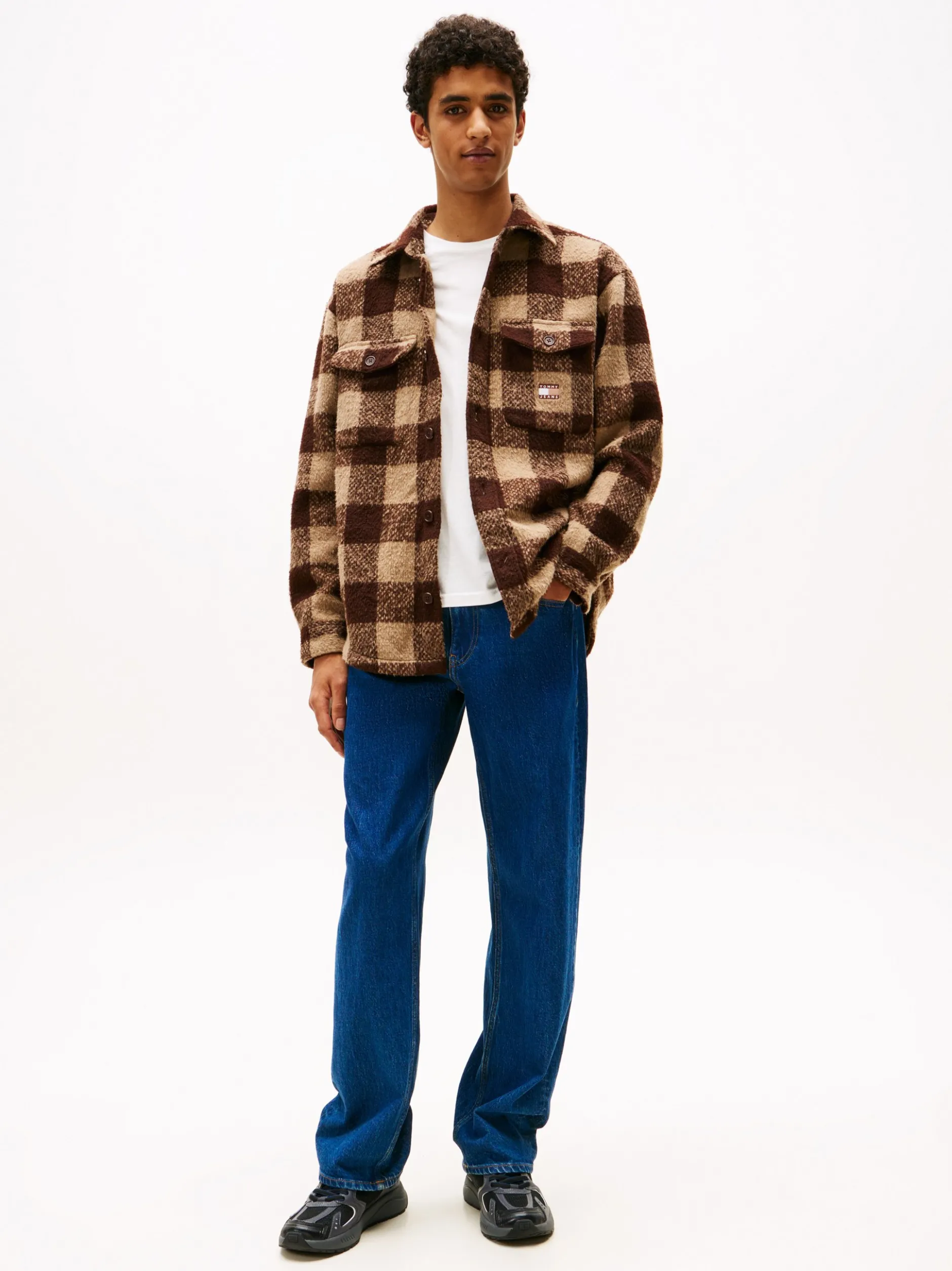 Tommy Jeans Herren Overshirt in schoko braun