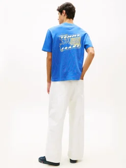 Tommy Jeans Herren T-Shirt in blau limone
