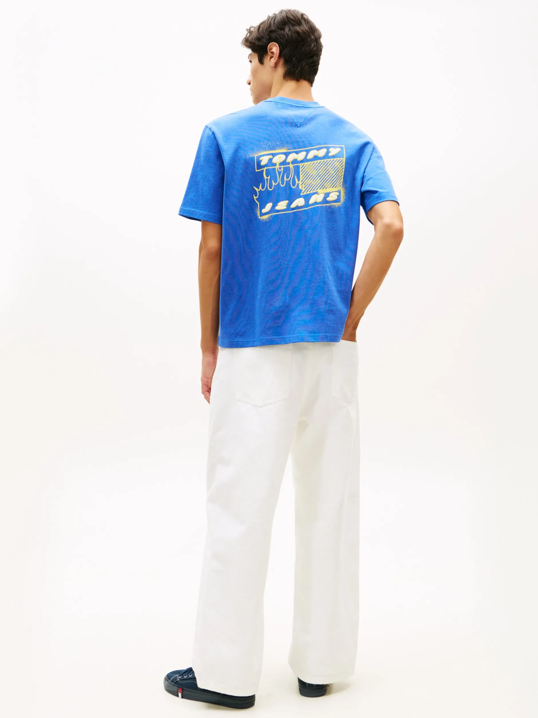 Tommy Jeans Herren T-Shirt in blau limone