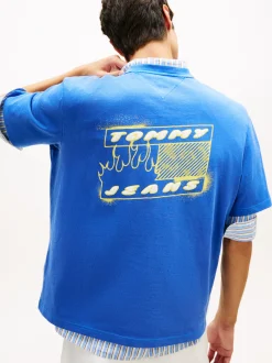 Tommy Jeans Herren T-Shirt in blau limone