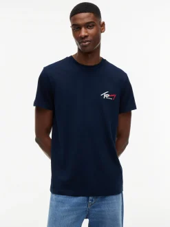Tommy Jeans Herren T-Shirt in marine - Ärmel: kurzarm