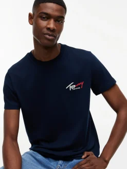 Tommy Jeans Herren T-Shirt in marine - Ärmel: kurzarm
