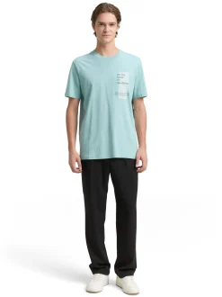 Tom Tailor Denim Herren T-Shirt in mint - Ärmel: kurzarm