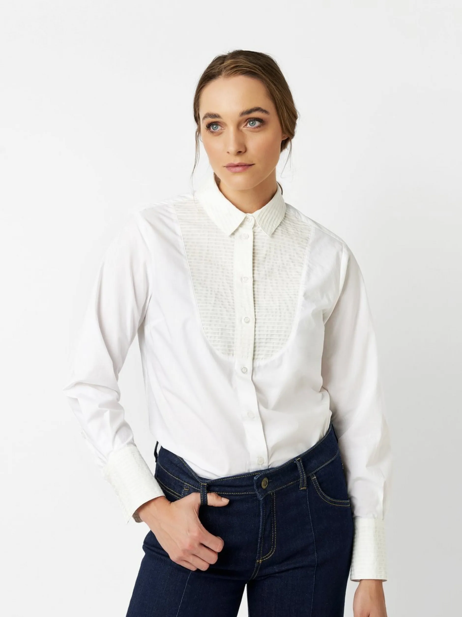 TONI Damen Bluse - Alma in weiß - Ausschnitt: Kent