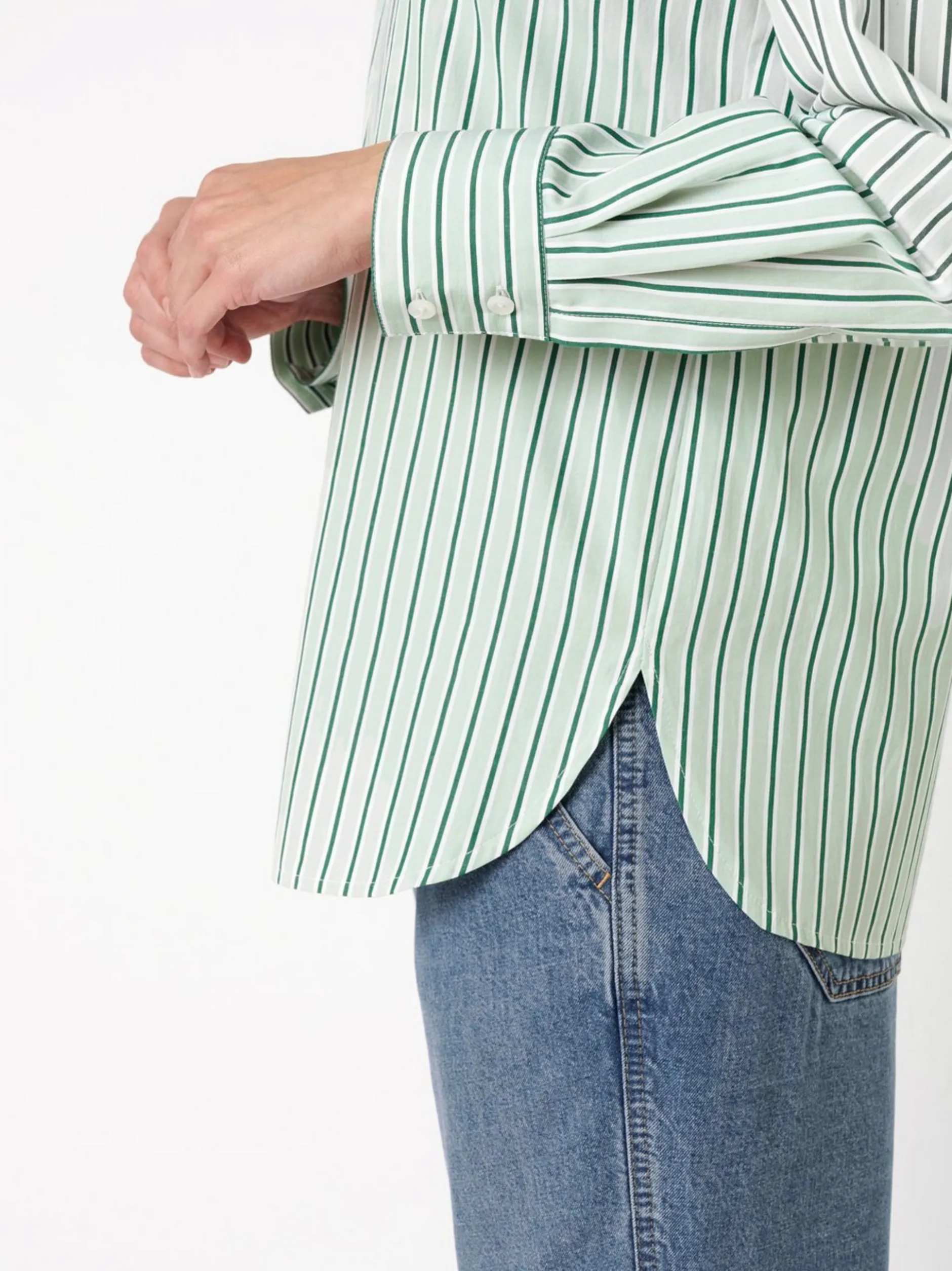 TONI Damen Bluse - Charly in grün weiß - Ärmel: langarm