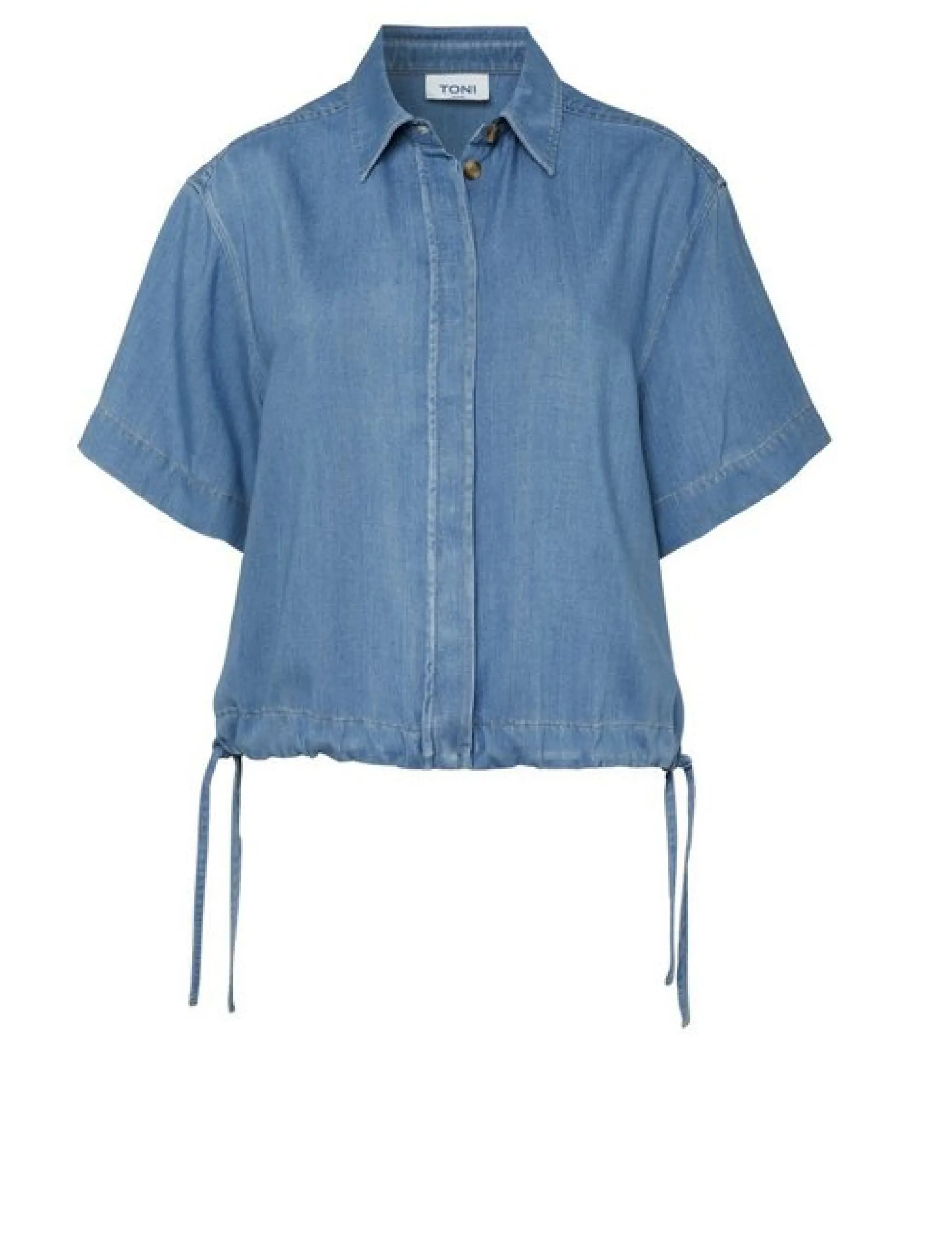 TONI Damen Bluse - Clay in blau - Ausschnitt: Kent
