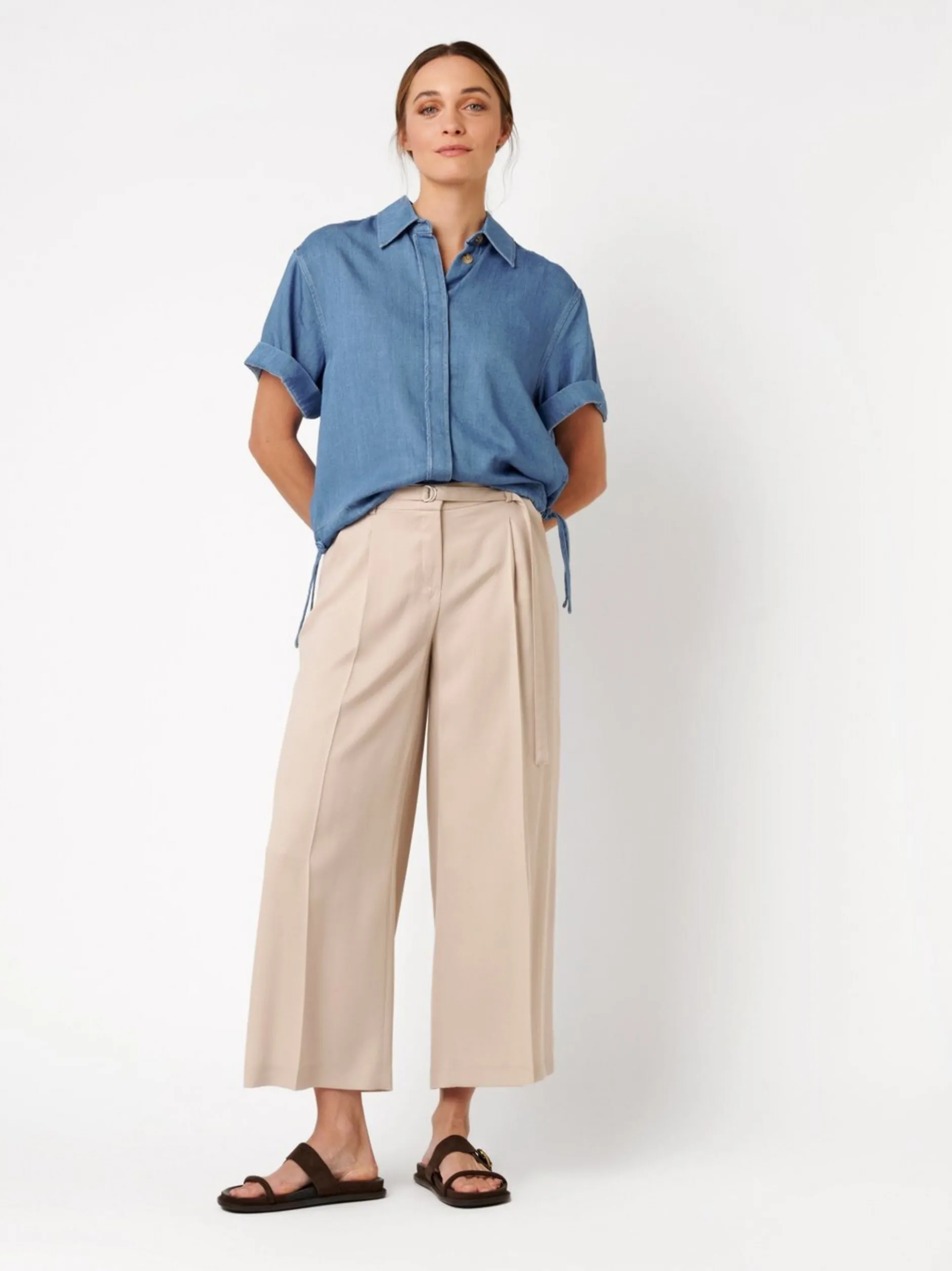 TONI Damen Bluse - Clay in blau - Ausschnitt: Kent