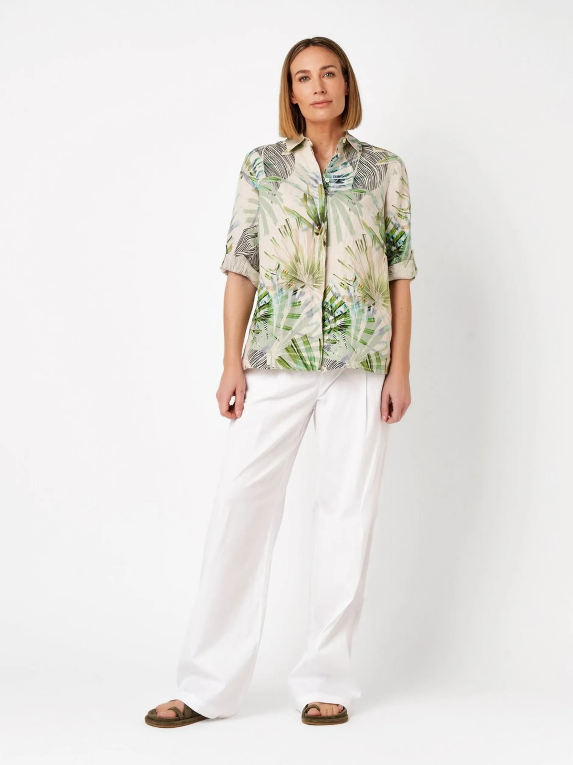 TONI Damen Bluse - Clay in grün - Ausschnitt: Kent