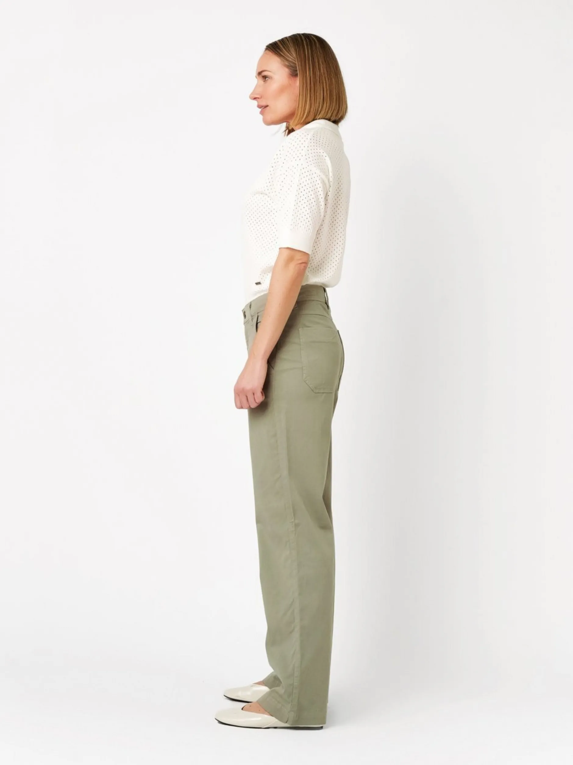 TONI Damen Hose - Liv Wide in khaki - Länge: lang
