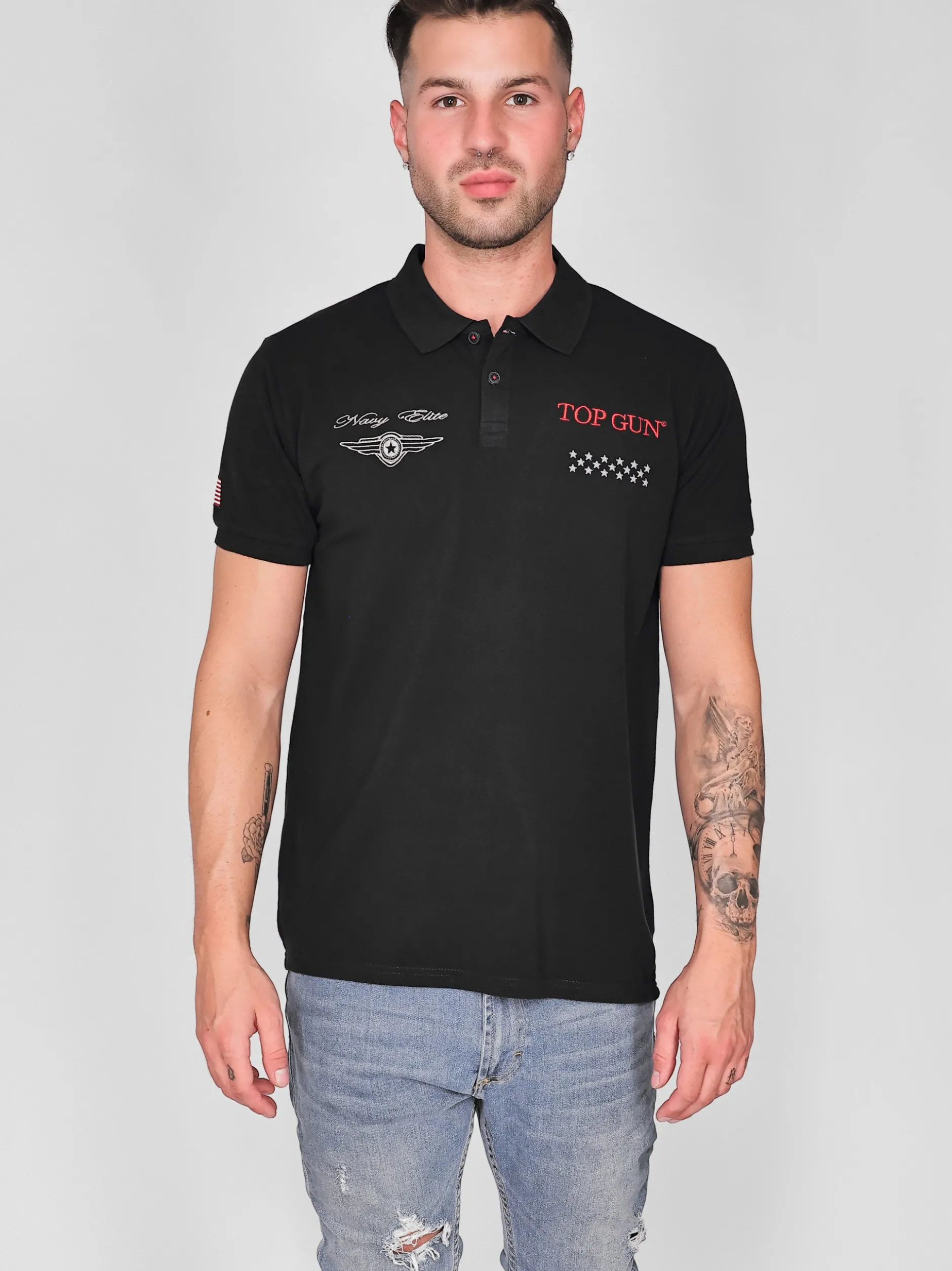 Topgun Herren Polo Shirt in schwarz