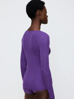 Triumph Damen Longsleeve - Beauty Layers Top Scoop Neck in purple