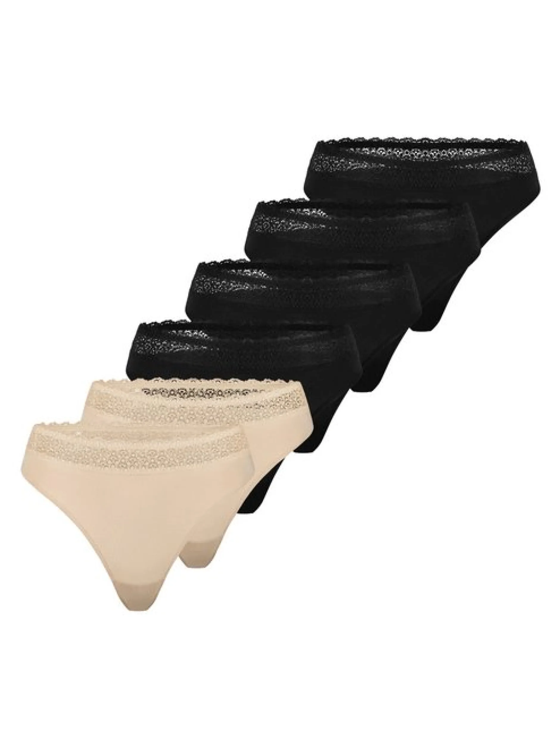 Triumph Damen String - 6er Pack Feel of Modal in schwarz