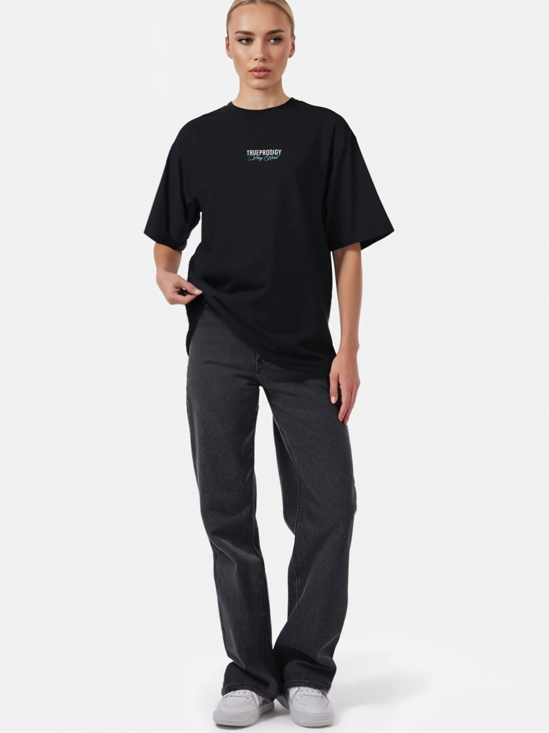 Trueprodigy Damen Oversize-Shirt - Lou F in schwarz