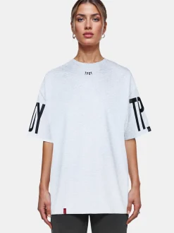 Trueprodigy Damen Oversize-Shirt - Viktor F in hellgrau