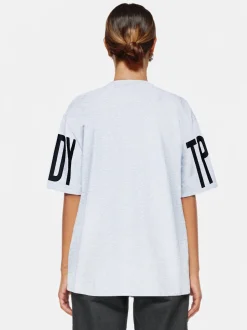 Trueprodigy Damen Oversize-Shirt - Viktor F in hellgrau