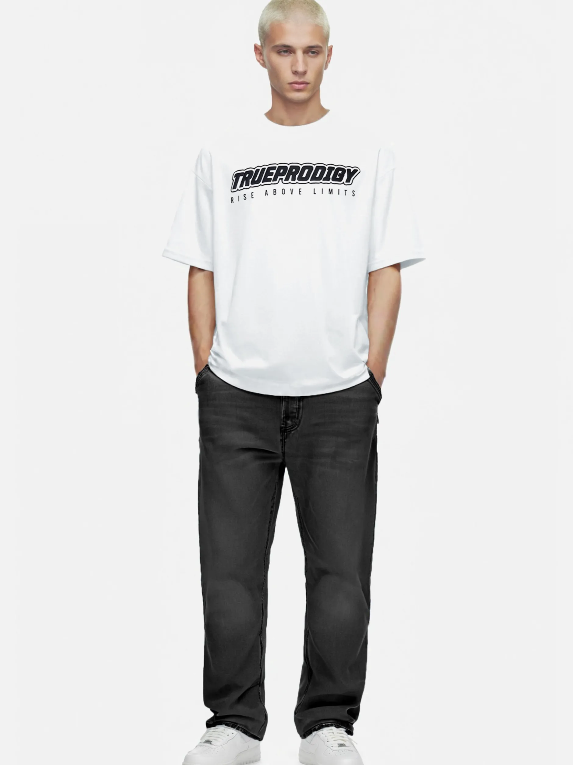 Trueprodigy Herren Oversize-Shirt - Toni in weiß