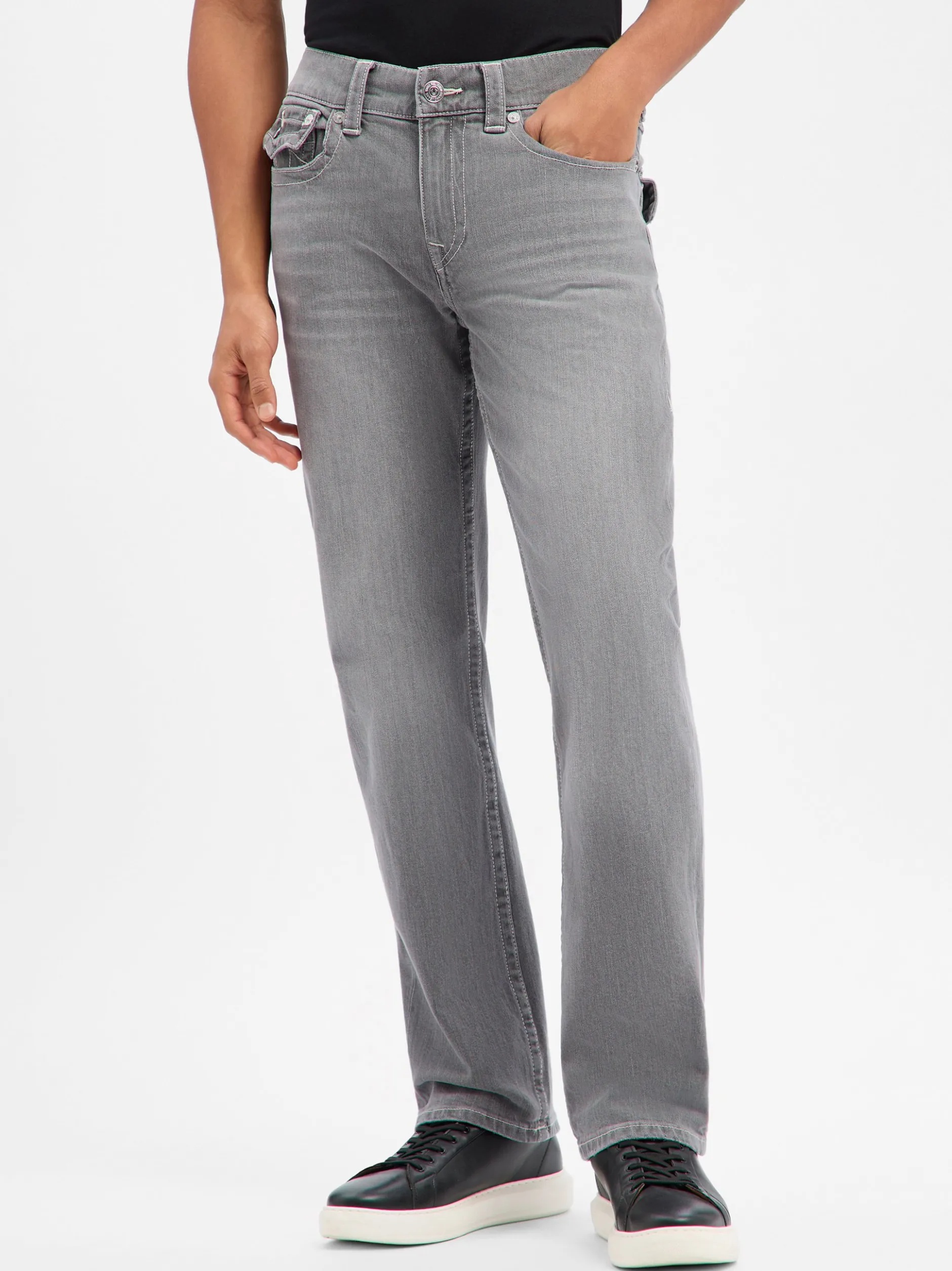 True Religion Herren Jeans - Ricky Relaxed Straight in grau