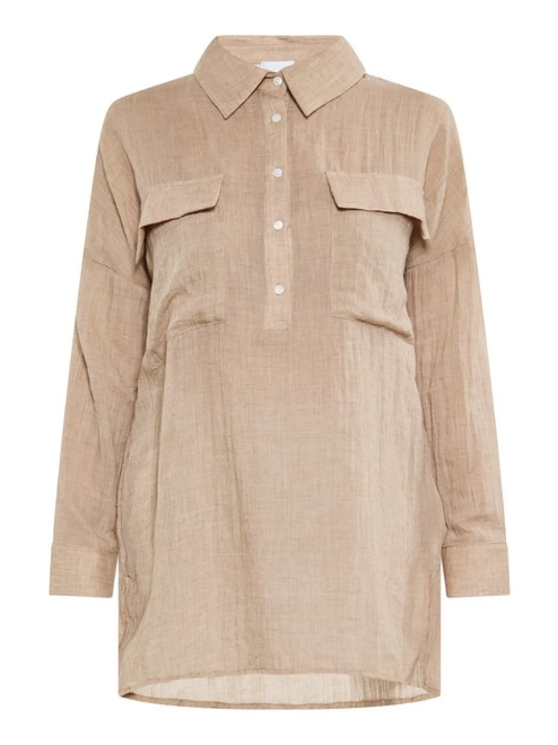 Usha Damen Bluse in beige - Ausschnitt: ohne Kragen